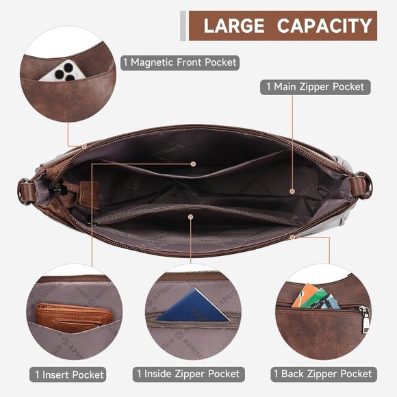 Trendy Leather Crossbody Purse with Adjustable Strap, Women's Shoulder Handbag - Picture 3 of 6